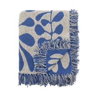 Pled albastru din fibre 130x160 cm Nevine Bloomingville