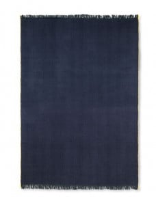 Pled albastru inchis din lana si bumbac 120x180 cm Herringbone Ferm Living
