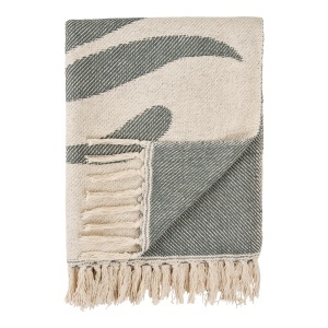 Pled din bumbac bej/verde 130x180 cm Loni House Nordic