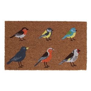 Pres intrare maro/multicolor din fibre naturale 45x75 cm Birds Esschert Design