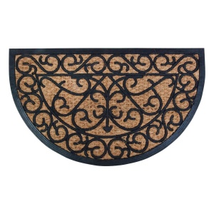 Pres intrare maro/negru din fibre naturale 45x75 cm Half Esschert Design