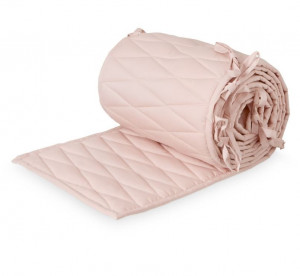 Protectie roz din bumbac pentru patut 30x365 cm Harlequin Bumper Blossom Cam Cam
