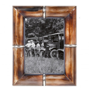 Rama foto maro din corn de bivol si MDF 19x24 cm Ring Brown LifeStyle Home Collection