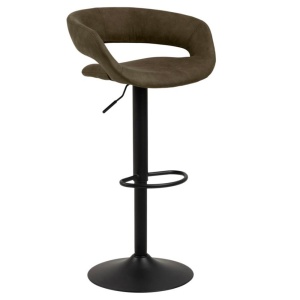 Scaun bar ajustabil din textil verde oliv Grace Quiet Object