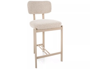Scaun bar bej deschis din textil Misaki All The Home Collection