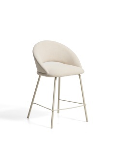 Scaun bar bej din textil Bonali Chenille Kave Home