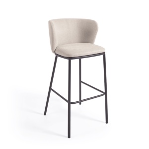 Scaun bar bej din textil Ciselia Kave Home