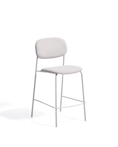 Scaun bar bej din textil Meli Chenille Stackable Kave Home