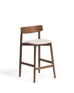 Scaun bar bej/maro din textil Evera Chenille Kave Home