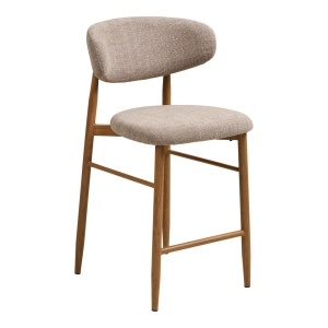 Scaun bar bej nisipiu/maro din textil Levanto House Nordic
