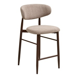 Scaun bar bej nisipiu/maro inchis din textil Levanto House Nordic