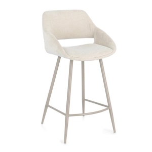 Scaun bar crem din textil Florence Bizzotto