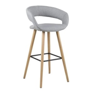 Scaun bar din textil gri deschis Grace Corsica Quiet Object