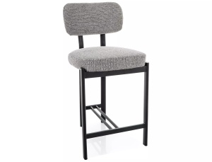 Scaun bar gri din textil Misaki The Home Collection