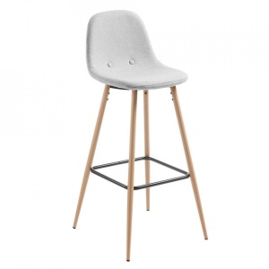 Scaun bar gri din textil Nolite Style Kave Home