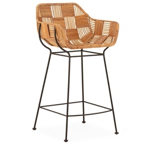 Scaun bar maro/negru din lemn Steve Thai Natura