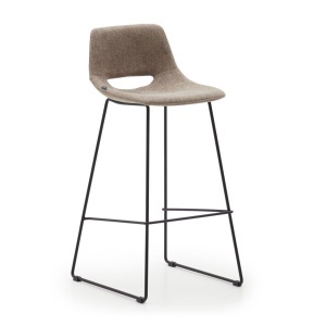 Scaun bar maro/negru din textil Zahara Kave Home
