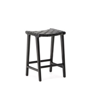 Scaun bar negru din lemn Calixta Kave Home