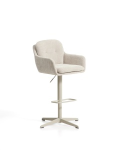 Scaun bar rotativ ajustabil bej din textil Lexa Chenille Kave Home