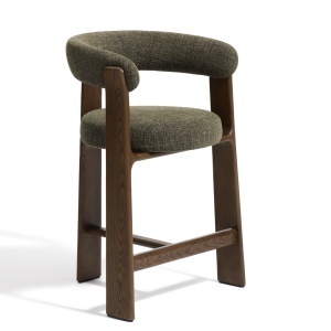 Scaun bar verde/maro din textil Granite Chenille Three Kave Home