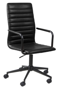 Scaun birou ajustabil negru din piele ecologica Winslow Quiet Object