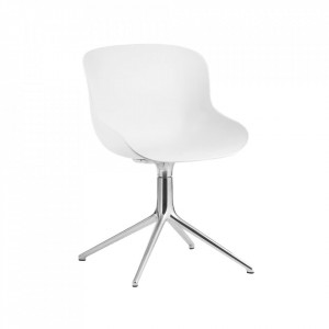 Scaun birou rotativ alb din polipropilena si aluminiu Hyg 4L Normann Copenhagen