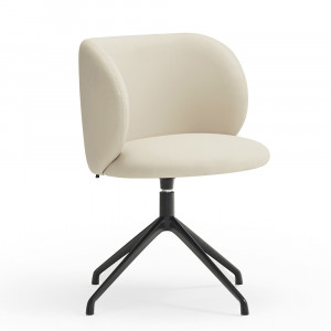 Scaun birou rotativ bej/negru din piele ecologica Mogi Style Teulat