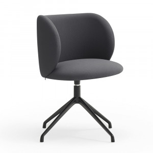 Scaun birou rotativ gri/negru din textil Mogi Style Teulat
