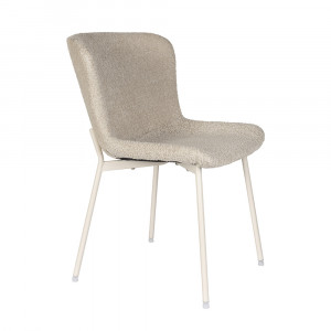 Scaun dining alb antic din textil Marion Quiet Object