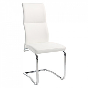 Scaun dining alb/argintiu din piele ecologica Thelma Bizzotto