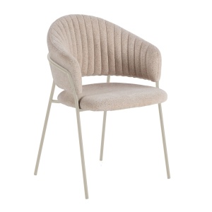 Scaun dining bej/crem din textil Leticia Quiet Object