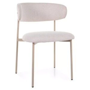 Scaun dining bej deschis din textil Elton The Home Collection