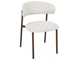Scaun dining bej deschis/maro inchis din textil Elton II The Home Collection