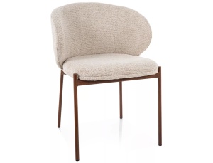 Scaun dining bej deschis/maro inchis din textil Kioto The Home Collection