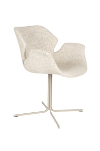 Scaun dining bej din textil Nikki Zuiver