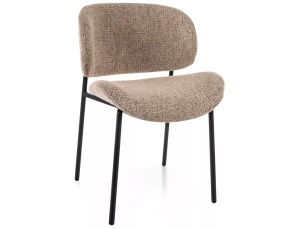 Scaun dining bej inchis din textil Kiso The Home Collection