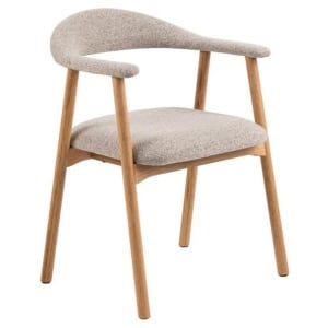 Scaun dining bej/maro din textil Addi Quiet Object