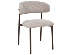 Scaun dining bej/maro inchis din textil Elton II The Home Collection