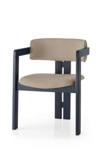 Scaun dining bej/negru din catifea Corsa The Home Collection