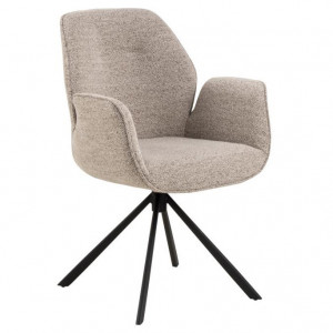 Scaun dining bej/negru din textil Aura Bitt Quiet Object