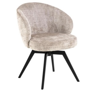 Scaun dining bej/negru din textil Darlene Actona Company