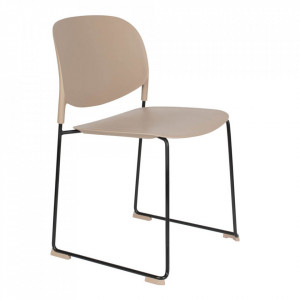 Scaun dining crem/negru din metal Stacks Quiet Object