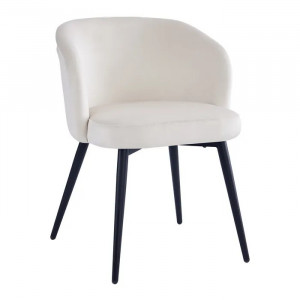 Scaun dining crem/negru din poliester si otel Carson The Home Collection