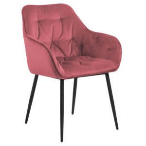 Scaun dining din catifea rosu corai Brooke Quiet Object