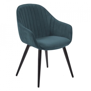 Scaun dining din catifea turcoaz Fabia Kave Home