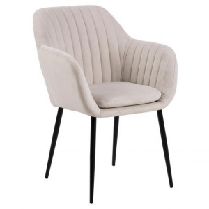Scaun dining din textil bej nisipiu Emilia Quiet Object