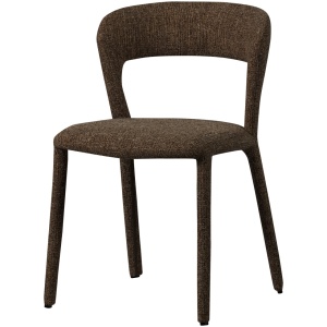 Scaun dining din textil maro inchis Noble Melange Woood