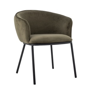 Scaun dining din textil verde Cortone Bloomingville