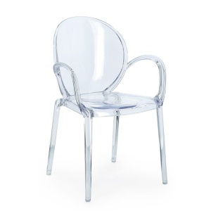 Scaun dining exterior transparent din plastic Camilla Bizzotto