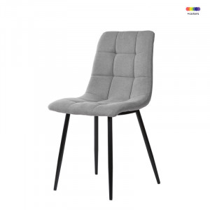 Scaun dining gri deschis din metal si poliester Bimba Somcasa
